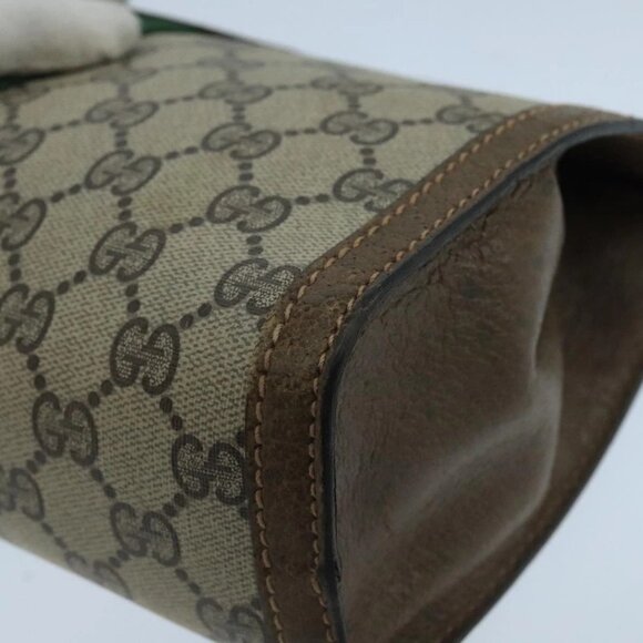 GUCCI GG Supreme Web Sherry Line Clutch Bag PVC Beige 001 014 2125 Auth bs20684 - Picture 15 of 16